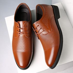 Dress Shoes Yomior Big Size Men Vintage British Formal Leather Summer Breathable Business Work Loafers Wedding Oxfords