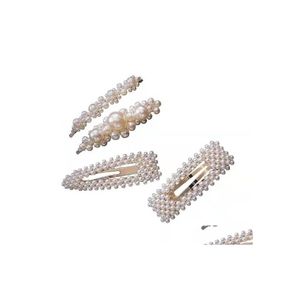 Hair Clips Barrettes Korean Style Pearl Handmade Fishing Line With Beads Water Drops Bangs And Flower Accessories Drop Delivery Je Dhh1X