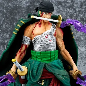 Novelty Games Amine One Piece 35cm Bloody Zoro Figures Gk Series Bath Blood Statue Flow Domineering Model Ornaments Birthday Gifts Figurine