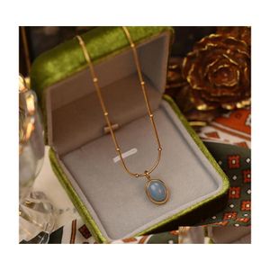 Chokers 2021 Jóias da moda coreana Trendência Gold Chain Blue The Sea of ​​Star