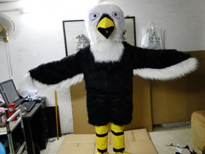 2022 Pelliccia lunga Nero Bianco Uccello Fursuit Costume della mascotte Furry Walking Abbigliamento Anime Abito Tuta Halloween Xmas Parade Suit