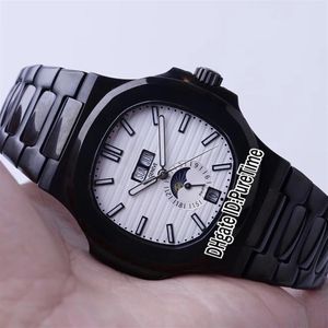 NOWOŚĆ 5726 1A Czarna stal PVD WHTie Tekstura Wybór Big Date Automatyczne fazę księżycową Zegarek Stal nierdzewna 12 kolorów zegarki Puretime286x