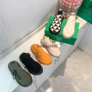 Fashion Ripple Tech Knit Sneaker casual designer shoes Bottegas Lace-up Orange khaki Slip on Black Optic White men sneakers top quality