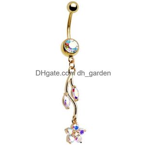 Navel Bell Button Rings Body Jewelry Alloy Belly Ring Fashion Puncture Navels Dance Women Gold Sliver 3 2Hzb Q2 Drop Delive Dhgarden Dhfa0