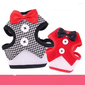 Dog Collars Fashion Anchor Cat Harness And Leash Pet Chest Strap Vest-style Evening Dress Butterfly Tie