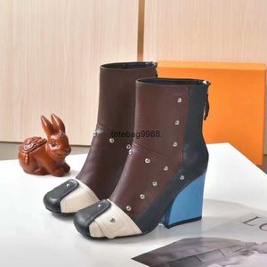 Woman Fashion Ankle Boots Designer Genuine Leather Patti Wedge Boots 35-42