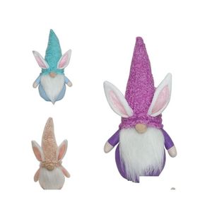 Andra festliga festförsörjningar Easter Bunny Gnome Faceless Dwarf Doll Plush Rabbit Holiday Table Decoration Home Accessories Drop de Dhkz6