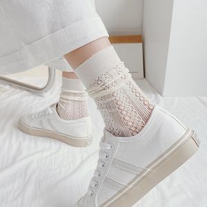 Women Socks SP&CITY Sexy Women's Hollow Design Transparent Funny Harajuku Pile Of For Sweet Girls Clothing Accessories