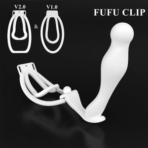 Yarn V2.0 Sissy FUFU Clip Male Panty Chastity With Plug Adult Penis Training Device Light Plastic Trainingsclip Cock Ring Sexy