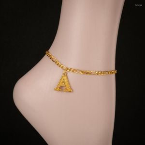 anklets jisensp初期アンクレットヴィンテージオールドイングリッシュアルファベットa-zレターブレスレット女子ステンレス鋼の脚ブレスレット