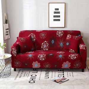 Chair Covers Cartoon Red Floral All-inclusive L Sharp Sofa Cover Elastic Slipcover Sectional Protectors Couch For Home Living Room