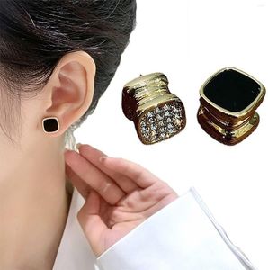 Stud Earrings Magnetic Diamond Double-Sided Square No Pierced For Women