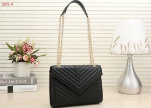 Designers Leather shoulder bags diagonal crossbody Bags Luxury Totes handbags clutch purses ladies wallets Gold Black Chain Bag 2079#