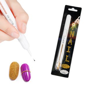 Andra sminkpenna Boll Pearl Nail Tool Penpress och Nail Point Sl￤pp guldsk￶nhetsverktyg