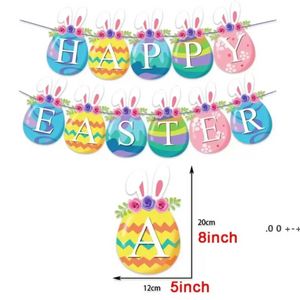 イースターパーティーの装飾旗カラフルなハッピーイースターレターバンティングdiyハンギーフラッグイースターエッグホームデコレーションパーティーSS1223