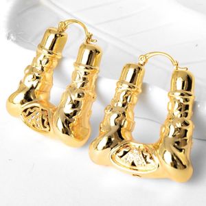 Hoop Earrings Diana Baby Jewelry Exaggerated Large Brazilian 18k Gold Plated Female Christmas Daily Gift