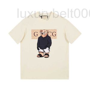 Erkek Tişörtler Tasarımcı Yaz Yeni Güneş Gözlüğü Büyük Yağ Ayı Üç Boyutlu Mektup Baskı Deseni Kısa Kollu Tişört Erkekler Kadınlar 0SLW