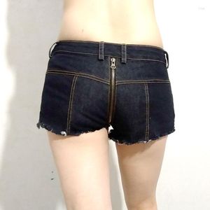 Shorts Shorts Women's Shorts XS4XL Zipper Open Crotch Short Jeans Femminino Nappina Sexy Denim Booty Women Night Clubwear Micro Mini Bermuda