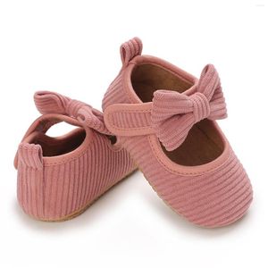Första vandrare småbarn barn spädbarn flickor soild färg bowknot prinsskor skor mjuk sula golvet barfota non slip ljus