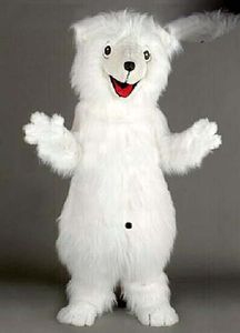 Costume della mascotte dell'orso polare di Halloween che copre gli adulti di carnevale