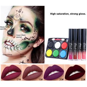 Lipstick Halloween Makeup Kit Face m￥lning Makeups Kit med l￤ppglanskl￤dning Tillbeh￶r Kroppsf￤rg L￤ppstift