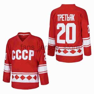 Filmversie Sergei Vostrikov Russisch 20 cccp hockey jersey Russisch rood