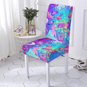 Chair Covers 3D Print Seat Cover Mushroom For Banquet Party Home Decor Polyester Protector Universal Size