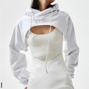Spor Salonu Giyim 2023 Kadın Kış Kırık Hoodie Sports Sweatshirt Üstler Hiphop Drawstring Uzun Kollu Gömlek Yoga Ropa Mujer Shurg