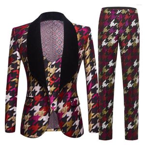 Men's Suits Mens Swallow Gird 3 Piece Latest Coat Pant Designs Tuxedo Burgundy Lapel Party Dress Groom Suit Men For Wedding
