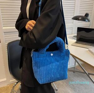 Cosmetic Bags Corduroy Casual Women's Side 523 Crossbody Bag Trend 2023 Cotton Zipper Tote Handbags Designer Ladies Shopper Purse