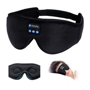 Moda maska ​​do snu bezprzewodowe słuchawki bawełniane śpiące oko do oka słuchawki muzyczne z mikrofonem za darmo na podkład boczny Prezent