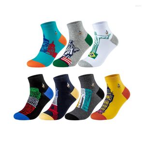 Men's Socks High Quality PIER POLO Business Casual Men Cotton Multicolor Pattern For Male Sport Sock Wholeasale 5 Pairs/Lot