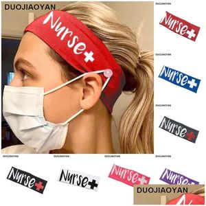 Headband Elastic Milk Silk Nurse Button Face Mouth Mask Exercise Yoga Sports Head Band Hair Accessories Drop Delivery Products Dheqh