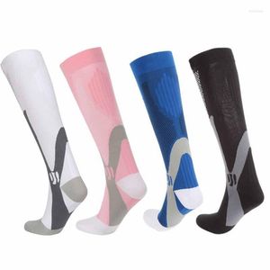 Calcetines para hombres x compresión unisex venas de la pierna relie dolor rodillas altas medias deportivas calzado al aire libre accesorios