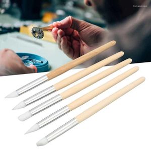 Titta på reparationssatser 5st Dial Cleaning Brush Tool Multi Functional Silicone Scratch Dust Pen Set för Watchmaker Repairers Tools