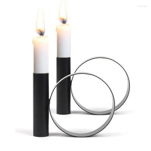 Candle Holders Metal Holder Round Ring And Cylinder Combination Candlestick For Home Living Room Wedding Party Table Centerpiece