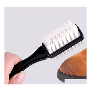 Cleaning Brushes 2Sided Brush Rubber Eraser Set Fit For Suede Nubuck Shoes Steel Plastic Boot Cleaner H1220 Drop Delivery Home Garde Dha6F