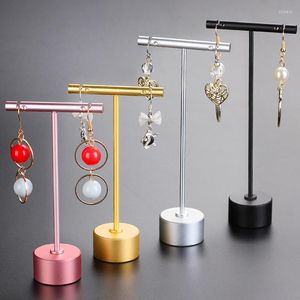 Jewelry Pouches High Quality Earring Display Rack Metal Studs Necklace Storage Organizer Ornament T Bar Hanger Showcase Holder