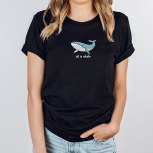 Women's T Shirts Whale Funny Pun T-shirt Summer Print Lady T-shirts Top Ladies Womens Graphic Female Tee Cotton