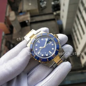 BP Factory Herrenuhr mit 8-farbigem Zifferblatt, zweifarbiger Gold-Edelstahl, 40 mm, klassische blaue Keramiklünette, 2813 Automatikwerk, tauchende, leuchtende Armbanduhr