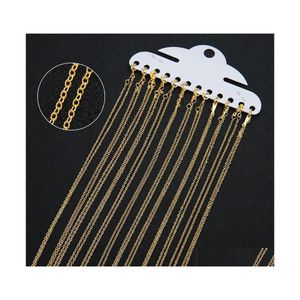 Chains 12Pcs Dia 1.5Mm Metal Losster Clasps Necklace Lot Women Copper Gold Color Link Chain Fashion Jewelry Length 40Cm Drop Deliver Dhi7C