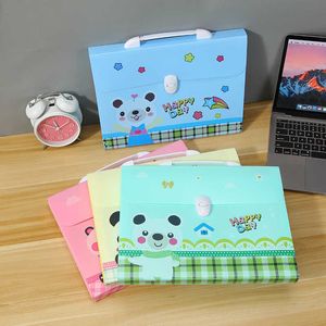 Plastic A4 Cartoon Print File Folder Organizer Expanding Wallet Bill Paper Holder Multi-function Office Supplie