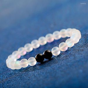 Strand Mermaid Glass Crysta Moonstone Bracelets Men Handmade Women Shining Stone Beaded Charm Bracelet Jewelry Gift