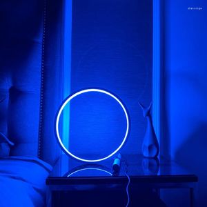 Table Lamps Modern RGB Symphony Reading Lamp LED Desktop Decoration Atmosphere With Remote Control Dimming Bedroom Bedside