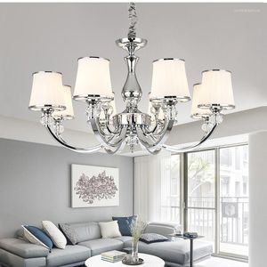 Chandeliers Chrom Chandelier Lighting Crystal Led Pendant Living Dinning Bedroom Glasses Lampshades Lamp Fixtures