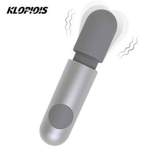 Itens de beleza klopiois wand vibradores para mulheres sem som poderoso clit￳ris estimulador 10 modos Orgasmo r￡pido brinquedos sexy Mini Massageador port￡til