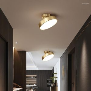 Ceiling Lights Aisle Mini Lamp Nordic Modern Minimalist Creative Home Entrance Hallway Wall Mounted Copper Led Chandelier