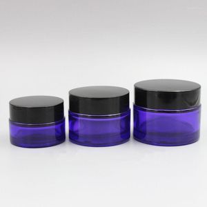 Storage Bottles 12pc X 20G 30G 50G Empty Skin Care Cream Glass Jar Cosmetic Container Purple Bottle With Plastic Cap Pot Tin
