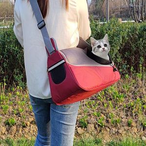 Dog Car Seat Covers Reflective Breathable Pet Sling Bag Shoulder Cat Carrier Travel Portable For Small Pets Puppies With Water Bowl