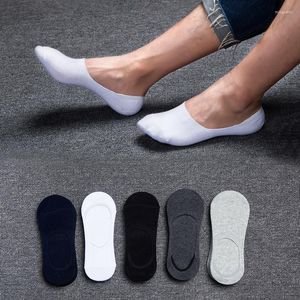 Men's Socks Spring And Summer-Solid Color Men Cotton Hidden Versatile Deodorizing Breathable Silica Gel Anti-Slip Shallow